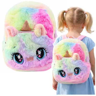 Immagine prodotto di Zainetto per bambini Unicorno peluche arcobaleno colorato 20 cm 3 L
