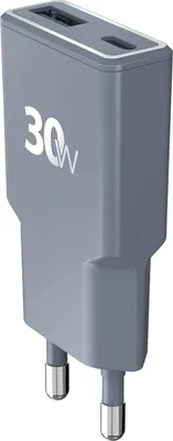 Produktbild von Force Power, USB-C/USB-A Ladegerät 30 W Power Delivery UltraGaN Schnell, Grau