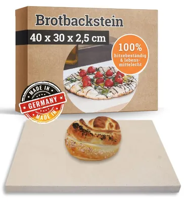 Produktbild von Brotbackstein 40 x 30 x 2,5 cm Schamotte