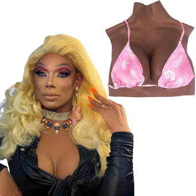 Produktbild von Elzusha – Silikon-Brustplatte mit hohem Kragen für Crossdresser und Transgender, Größe C-H
