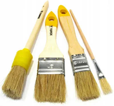 Produktbild von TOPEX Pinsel Set Malpinsel 4 Stück Flach Rund