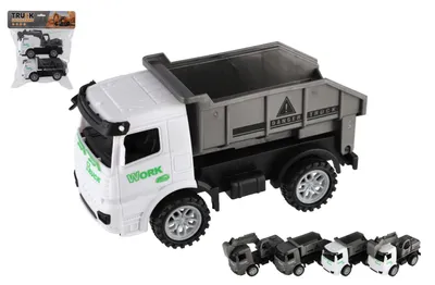Obrázok produktu pre Stavebné autíčka, 2 ks, plastové, 15 cm, na setrvačník, 2 farby, v vrecku