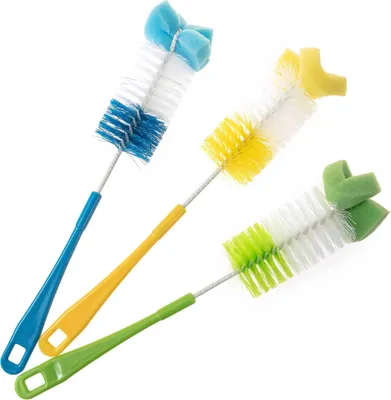 Produktbild von SIDCO Flaschenbürste 3 x Spülbürste Schwamm Bürste Gläserbürste Fläschchenbürste Set