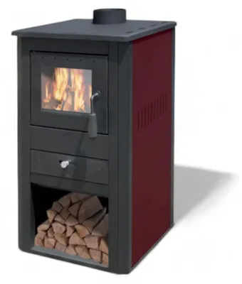 Immagine prodotto di Stufa a legna 10,7 Kw in acciaio 50x41xH86 cm bordeaux