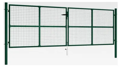 Produktbild von Mesh Gartentor Doppelflügeltor Zauntor Hoftor Zauntür Gartenpforte Einfahrtstor Tor Stahl, 390 x 125 cm