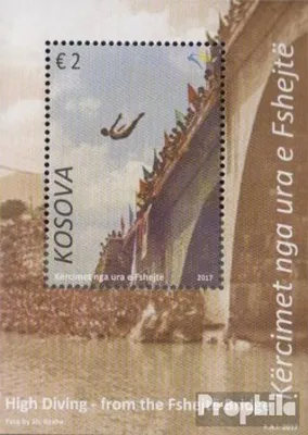 Produktbild von Briefmarken Kosovo 2017 Mi Block42 (kompl.Ausg.) postfrisch Sprungwettbewerb der Fshejte Brücke