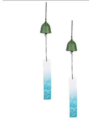 2-teiliges Glas-Windspiel, handgefertigt, japanisch, für Innen & Außen