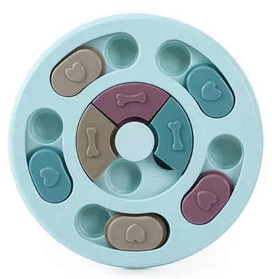 Hundepuzzle Slow Feeder, interaktives IQ-Spielzeug, blau