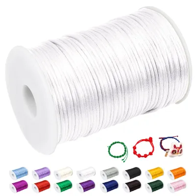 Produktbild von Nylongarn, 2 mm, 100 Meter, für Armbänder und Bastelprojekte (Weiß)
