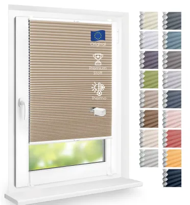 Produktbild von Thermo Wabenplissee Hitzeschutz, ohne Bohren, Biskuit-Beige, 45x210