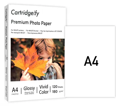 Obrázek produktu pro Fotopapír A4, lesklý, 180 g/m², 120 listů, určený pro inkoustové tiskárny