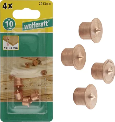 Zdjęcie produktu dla wolfcraft GmbH 2913000, Punkt środkowy kołka, Stal, 1,9 cm, 3 cm, 4 szt., Europa