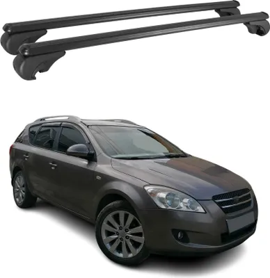 Image de Barres de toit Transversales pour Kia Ceed Break 2007-2012 Aluminium Noir