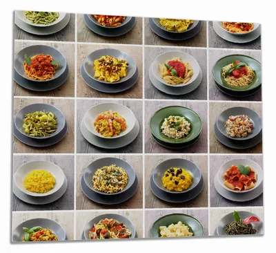Produktbild von Wallario Herdabdeckplatte aus Glas, Größe 60 x 52 cm 1-teilig, Motiv Italienische Pasta