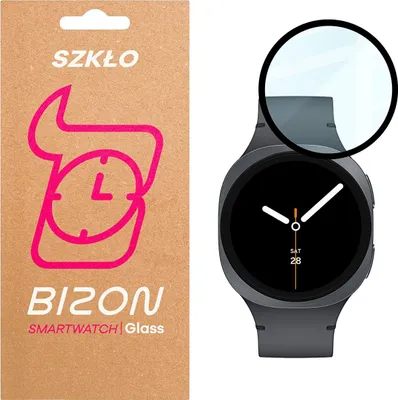 Produktbild von Hybrides Glas für Galaxy Watch 8 44 mm, Bizon Glass Watch Edge Hybrid, Schwarz