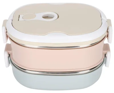 Immagine prodotto di Contenitore per il pranzo a due scomparti, capacità 1800 ml - Lunchbox a prova di perdite, ideale per il lavoro e la scuola