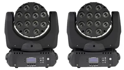 Produktbild von LED Moving Head Wash-Bühnenbeleuchtung - DMX512-Lichteffekt - 2er-Set - RGBW - 12 x 12 W - Für DJ und Bühne - 100–240 V