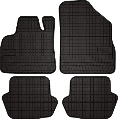 Produktbild von Gummifußmatten passend für Citroen DS5 (Limousine, Bj. 2011-2018) – schwarz, passgenau, mit Befestigungen set 4 Stk. - Gummi-Automatten