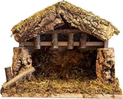 Productafbeelding van Houten stabiele crèche voor kerststal 25,4 x 12,7 x 20,3 cm