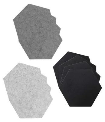 Obrázok produktu pre Sada 12 šesťuholníkových filcových tabúľ s priemerom 20 x 17 cm