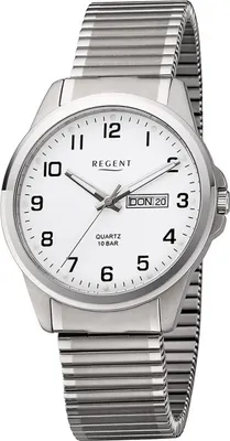 Produktbild von Regent Metall Herren Uhr F-1198 Analog Armband-Uhr silber Titan-Uhr D2URF1198