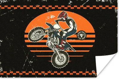 Produktbild von MuchoWow® Poster Motorrad - Oldtimer - Design 60x40 cm - Schlafzimmerdekoration