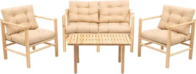 Image de Frigento - Ensemble Table et Chaises, Blanc Crème, 4 Places
