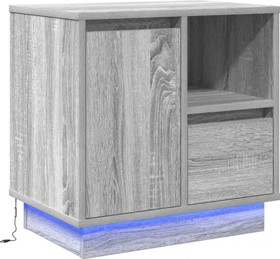 Obrázok produktu pre vidaXL Nočný stolík so zásuvkami Sivý 50 x 34,5 x 50 cm Materiál na báze dreva