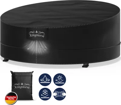 Produktbild von Kingsleeve® Sonneninsel Abdeckung Wasserdicht Winterfest Abdeckplane Gartenmöbel Schutzhülle Abdeckhaube Gartenliege Rund Daybed Ø188x229x90/50cm