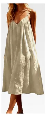 Produktbild von Maxikleid Damen Trägerkleid Leicht Luftig Sommerkleid Große Größen A-Linie