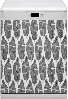 Produktbild von Dekorative Magnetmatte Küche Geschirrspüle 60x70 cm  Magnet für Spülmaschine  - Muster in Blättern