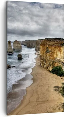 Produktbild von Bild auf Leinwand - Leinwandbild - Strand Ozean Landschaft - 45x80cm - Wand Bild - Wanddeko - Leinwanddruck - Bilder - Kunstdruck - Wanddekoration - Leinwand bilder - Wandkunst - PA45x80-0141