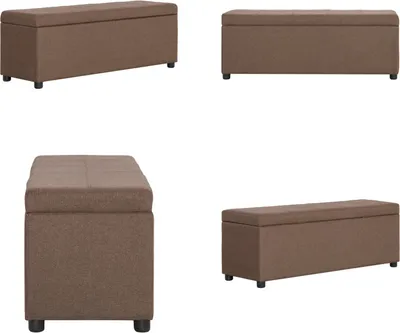 Produktbild von vidaXL Bank mit Staufach 116 cm Braun Polyester - Bank - Bänke - Flurbank - Flurbänke