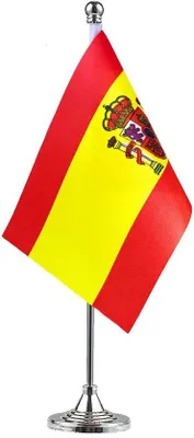 Produktbild von Famanu Tischflagge Spanien - Wetterfest - 21x14 cm - Rot Gelb