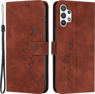 Produktbild von Samsung Galaxy A32 5G Hülle - Coverup Smile Klapphülle - Braun
