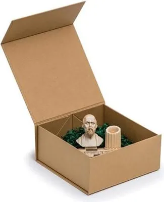 Image de Coffret cadeau magnétique Kraft 200 x 200 x 90 mm Coffret cadeau décoratif