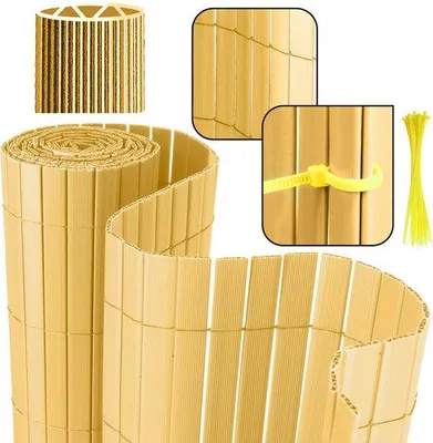Immagine prodotto di Recinzione da giardino in PVC da 3 m – Pergola e schermo per balcone a forma di W – Resistente al vento e alle intemperie, resistente ai raggi UV – Per giardino e terrazza
