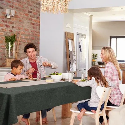 Produktbild von Ibenzoa® Tischdecke, Leinenoptik, wasserabweisend mit Lotuseffekt – für Innen & Außen, 220 x 130 cm