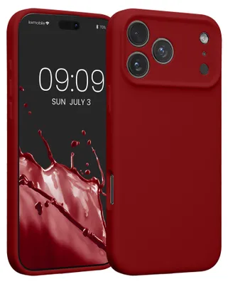 Produktbild von kwmobile Silikon Case für Apple iPhone 18 Pro Max / iPhone 17 Pro Max Hülle - Soft gummierte Handyhülle, Schutzhülle Cover in Rhabarber Rot