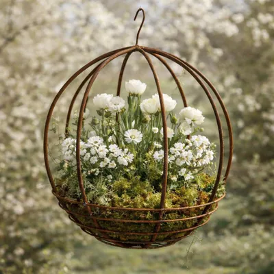 Produktbild von Metall Blumenampel Pflanzkorb Hängekorb Hängeampel Pflanzkorb Gartenkugel