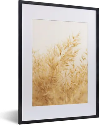 Produktbild von MuchoWow® Gerahmtes Poster Pampasgras - Sonne - Gras 30x40 cm - Poster mit Schwarzem Bilderrahmen Wandposter Rahmen Foto Bilder - Wandposter Schlafzimmer