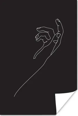 Produktbild von MuchoWow® Poster Strichzeichnung - Hand - Körper 120x180 cm - Kunstposter