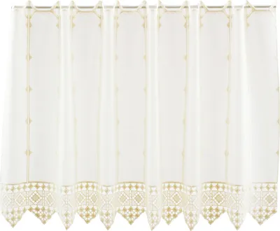 Produktbild von Gardinen Kranzusch Scheibengardine gehäkelter Abschluß 55x1440 cm H/B creme Bistrogardine Vorhang Küche 1er Pack