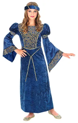 Renaissance-Kostüm für Kinder, Prinzessin, 164 cm, blau