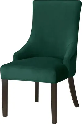 Produktbild von Seitenstuhlhussen mit Flügelrücken TOSCANA, dick Velours, DUNKELGRÜN