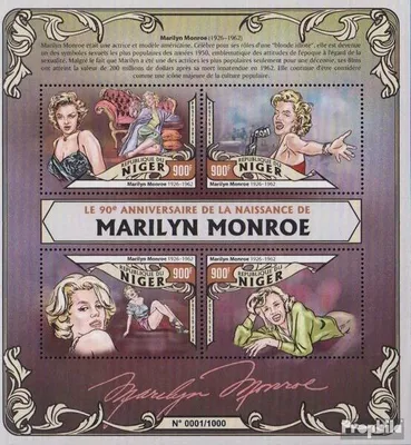 Produktbild von Briefmarken Niger 2016 Mi 4012-4015 Kleinbogen (kompl. Ausg.) postfrisch Marilyn Monroe