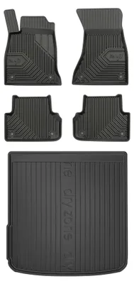 Productafbeelding van Rubberen automatten + kofferbakmat voor Audi A4 B9 2015-2023 (stationwagen) – 5-delig, zwart, op maat – Wielganizator