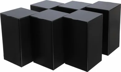 Produktbild von Dosenritter | 6 x eckige Vorratsdose/Teedose M, aromadicht aus Metall für ca. 150g Earl Grey | 12,8 x 6,8 x 6,8 cm (H,B,T) | eckig Schwarz