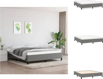Produktbild von vidaXL Bettgestell Dunkelgrau 160x200 cm Stoff -  Betten & Bettgestelle