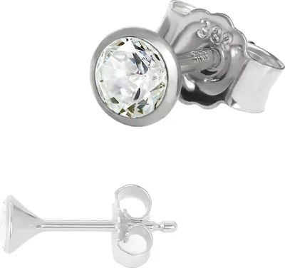 Produktbild von Einzel Kleine Ohrstecker 3,5mm Weißgold 333 8 Karat Gold Ohrring Zirkona Weiß